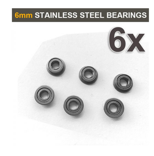 6pc Gen 8 6mm Stainless Steel Bearings